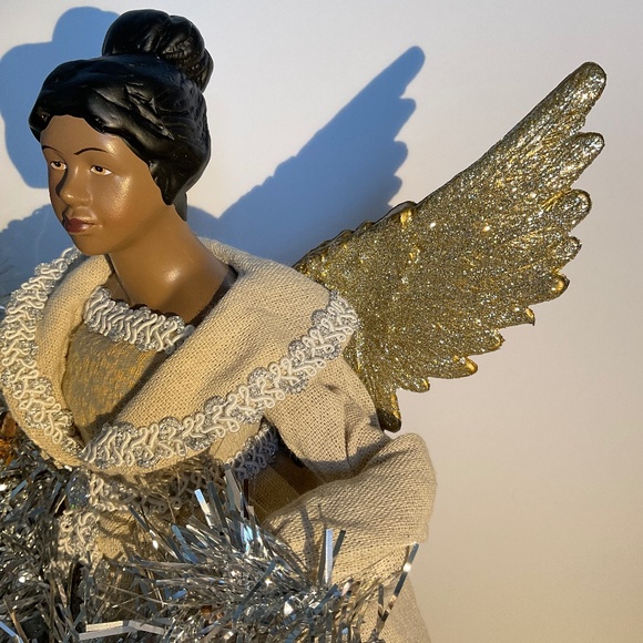 African American Angel Christmas Tree Topper 17-Inch - Picture 13 of 16